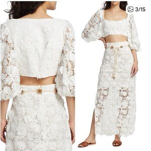 Zimmermann White Floral Lace top size 1